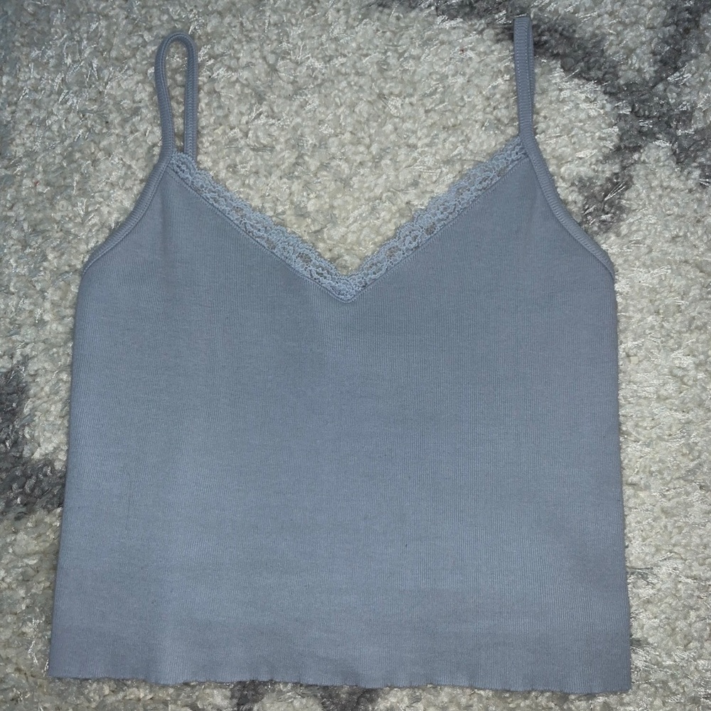 Brandy Melville Blue Cropped Tank Top